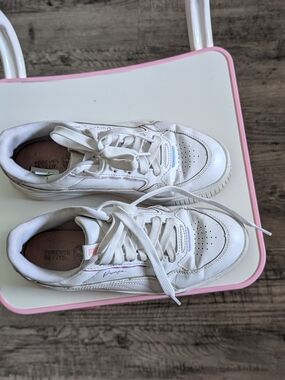 Puma White Sneakers with Subtle Pink Trim